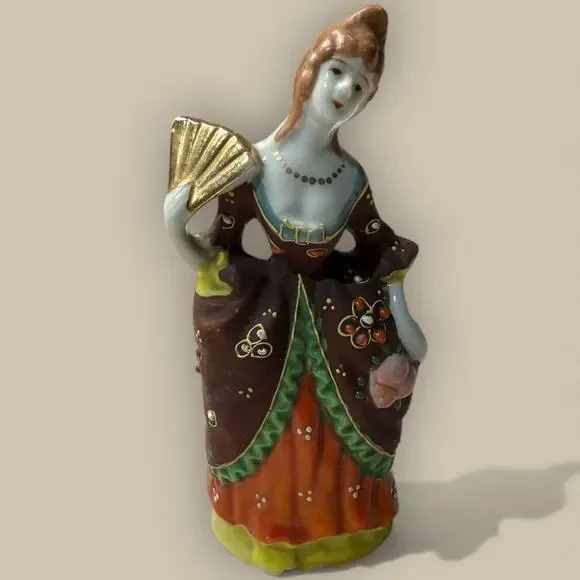 Lot of 3 Colonial Victorian Figurine Japan Vintage Woman Man 5” Wall Pocket - Picture 2 of 7